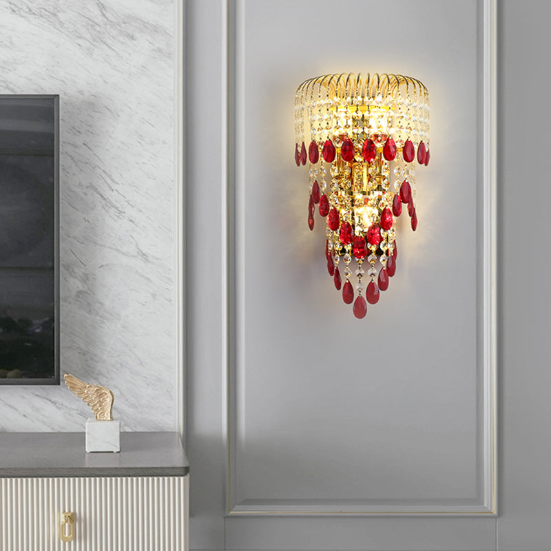 Crystal Unique Shape Wall Light Modern 3 Lights Wall Light Sconce