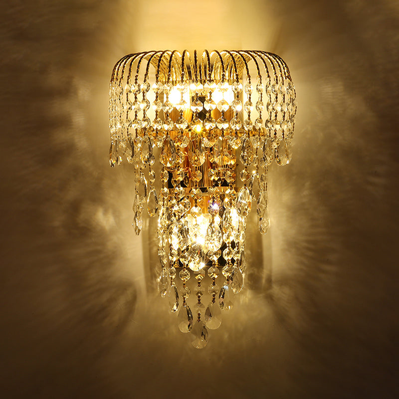 Crystal Unique Shape Wall Light Modern 3 Lights Wall Light Sconce