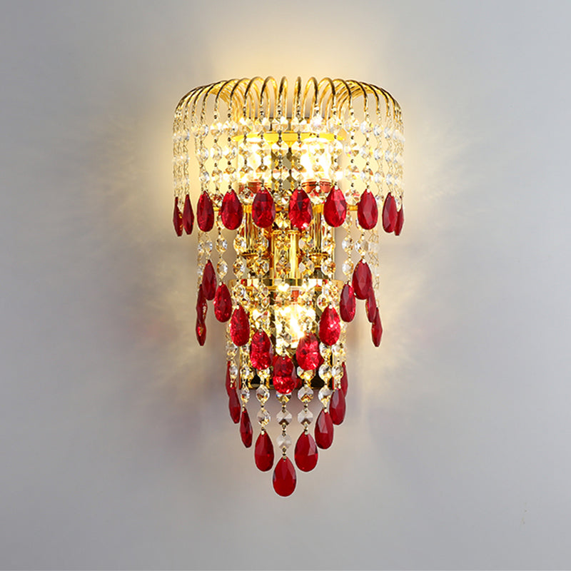 Crystal Unique Shape Wall Light Modern 3 Lights Wall Light Sconce