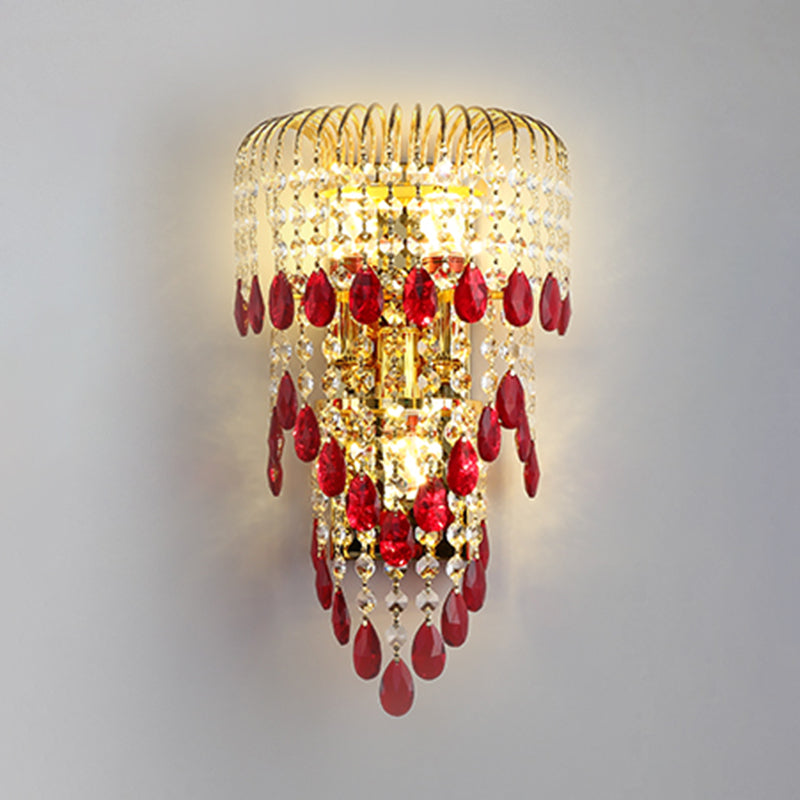 Crystal Unique Shape Wall Light Modern 3 Lights Wall Light Sconce