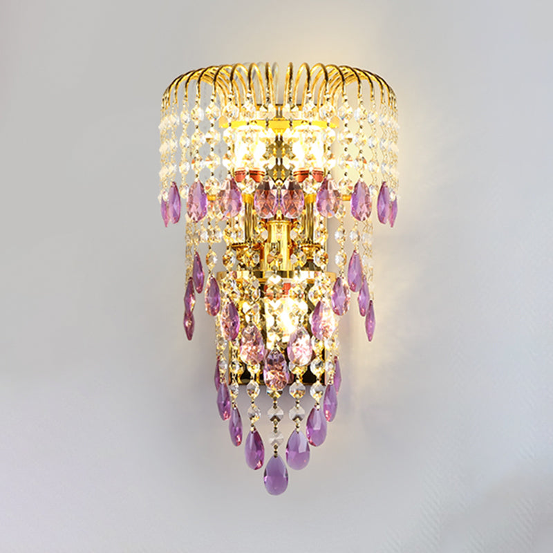 Crystal Unique Shape Wall Light Modern 3 Lights Wall Light Sconce