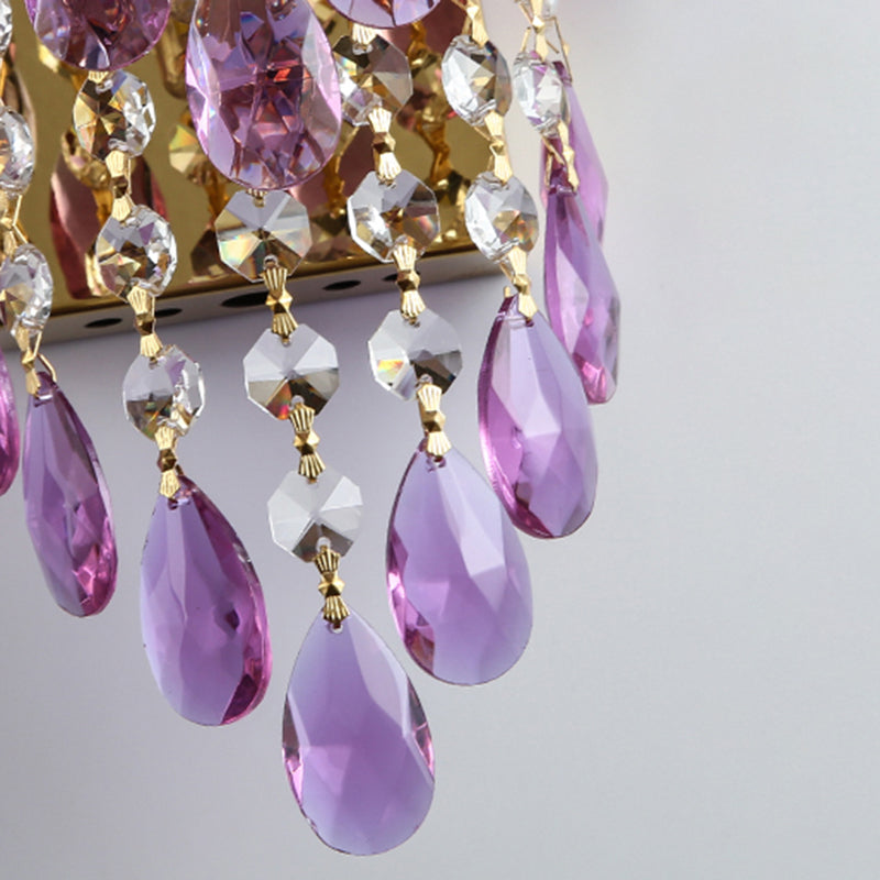 Crystal Unique Shape Wall Light Modern 3 Lights Wall Light Sconce