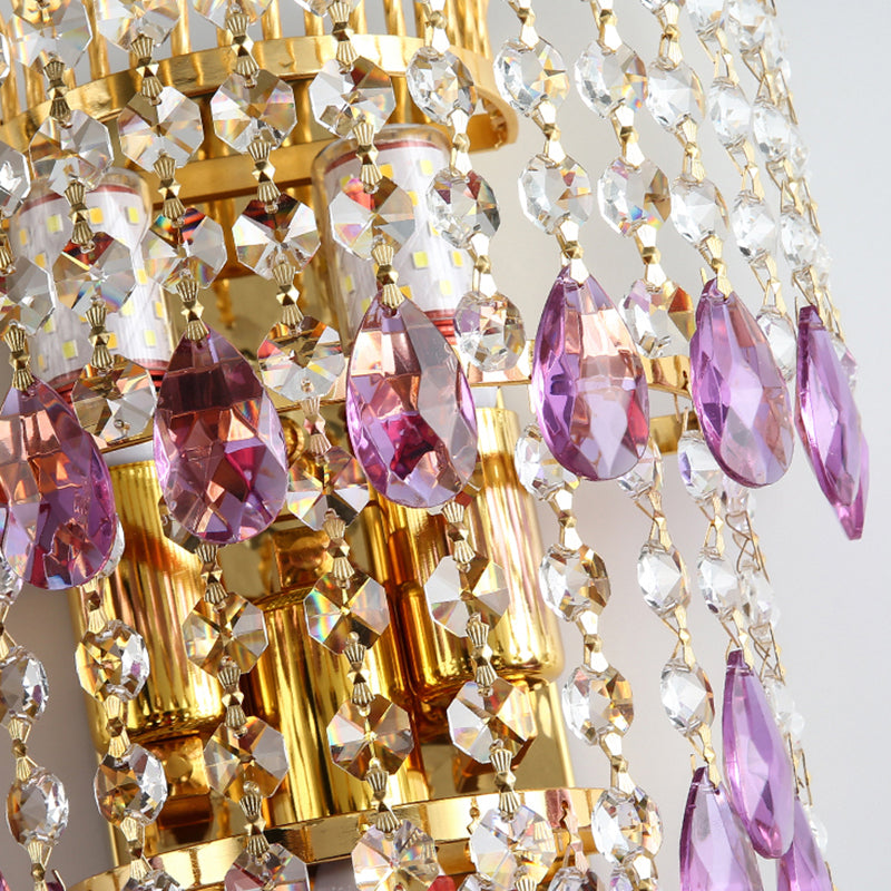 Crystal Unique Shape Wall Light Modern 3 Lights Wall Light Sconce
