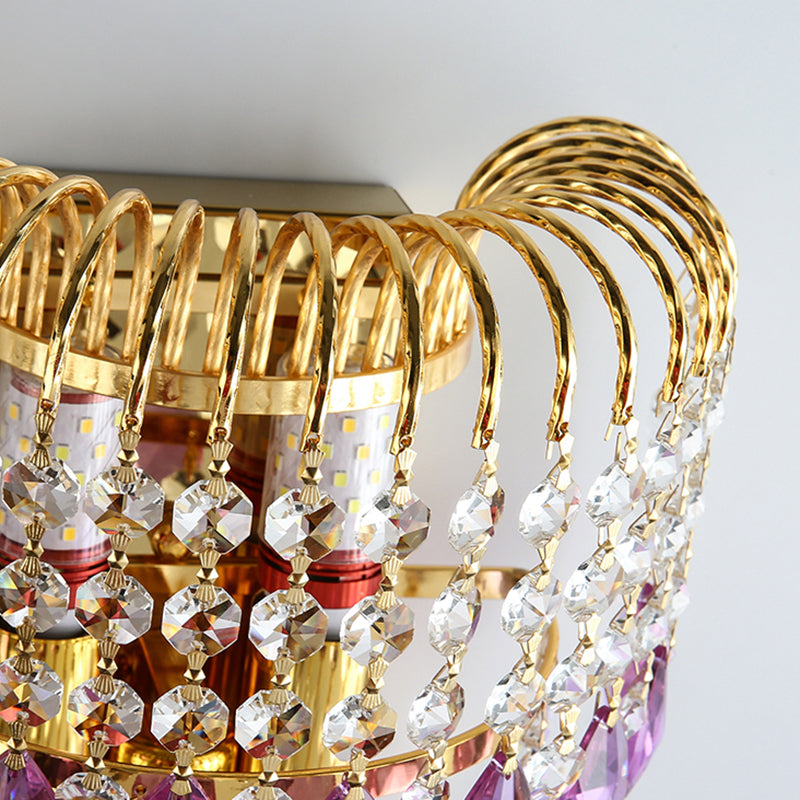 Crystal Unique Shape Wall Light Modern 3 Lights Wall Light Sconce