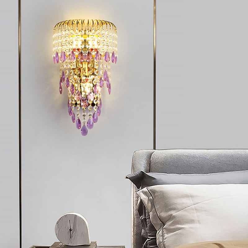 Crystal Unique Shape Wall Light Modern 3 Lights Wall Light Sconce
