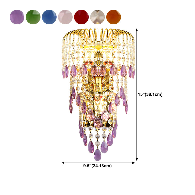 Crystal Unique Shape Wall Light Modern 3 Lights Wall Light Sconce