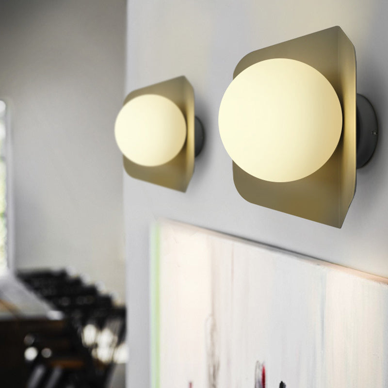 Modernism Globe Shaded Wall Light Macaron Lighting for Living Room