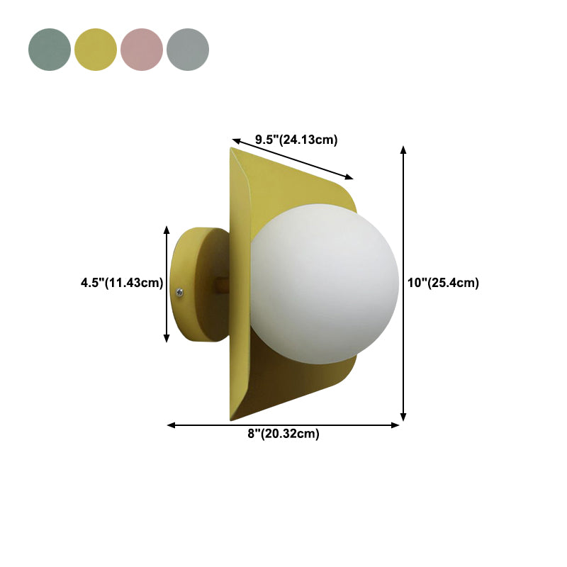 Modernism Globe Shaded Wall Light Macaron Lighting for Living Room