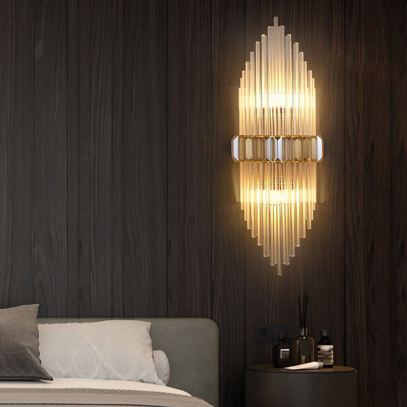 Crystal Geometric Shape Wall Light Modern 2-Lights Wall Light Sconce