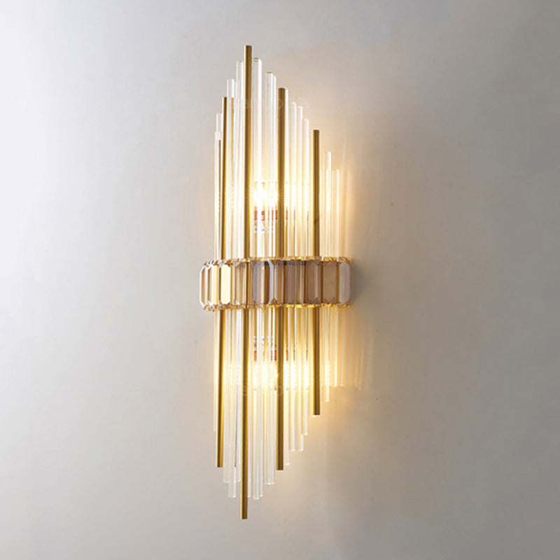 Crystal Geometric Shape Wall Light Modern 2-Lights Wall Light Sconce