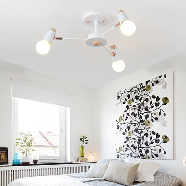 Industrial Multi-Light Ceiling Light Wrought Iron Semi Flush Mount for Living Room