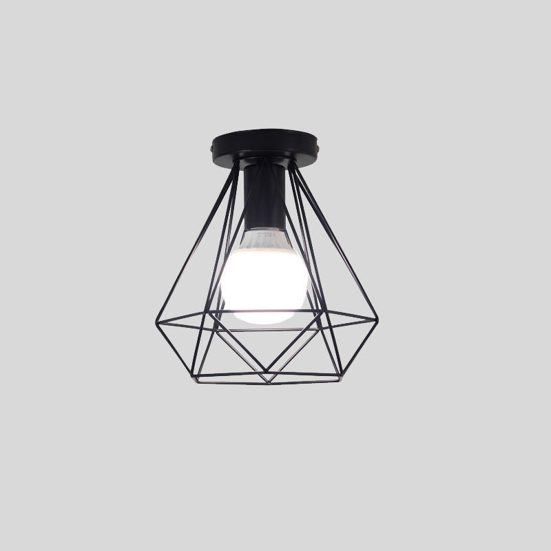 Industrial Vintage Ceiling Light Iron 1-Light Flush Mount for Corridor
