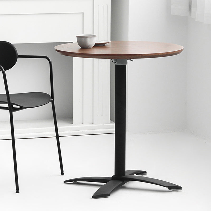 Modern Pedestal Wooden Coffee Table Round Top Shape Folding Cocktail Table