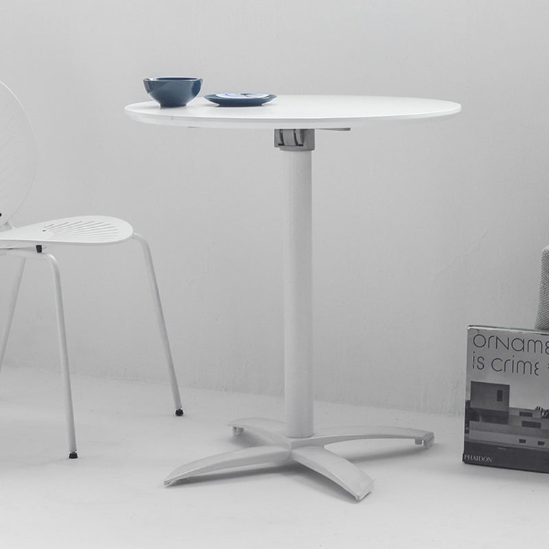 Modern Pedestal Wooden Coffee Table Round Top Shape Folding Cocktail Table