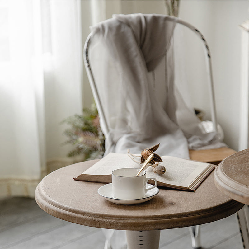 French Country Distressed Coffee Table Wooden Coffee Cocktail Table for Living Room