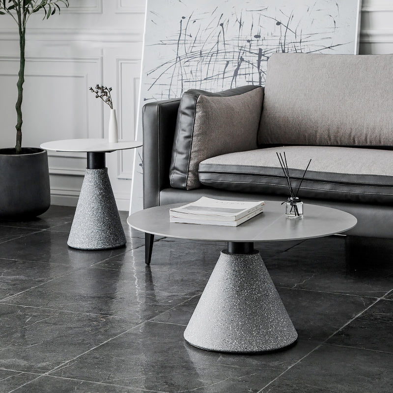 Slate Coffee Table Round Modern Minimalist Coffee Table for Living Room