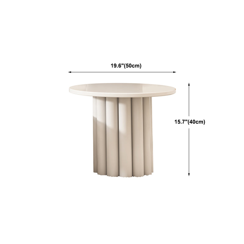 Solid Wood 4 Legs Coffee Table Round Minimalist Coffee Table