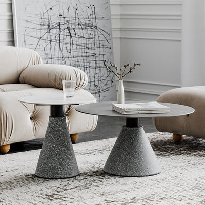 1 Slate Pedestal Coffee Table Round Modern Minimalist Coffee Table