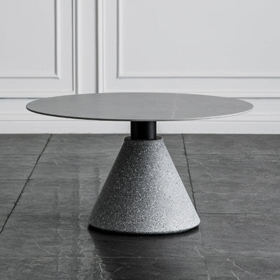 1 Slate Pedestal Coffee Table Round Modern Minimalist Coffee Table
