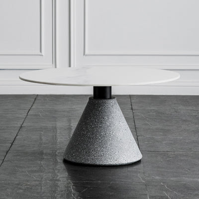 1 Slate Pedestal Coffee Table Round Modern Minimalist Coffee Table