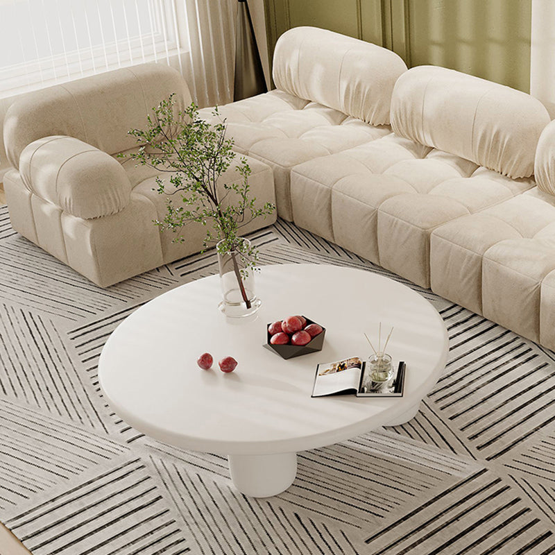 Solid Wood 4 Legs Coffee Table Round Modern Minimalist Coffee Table
