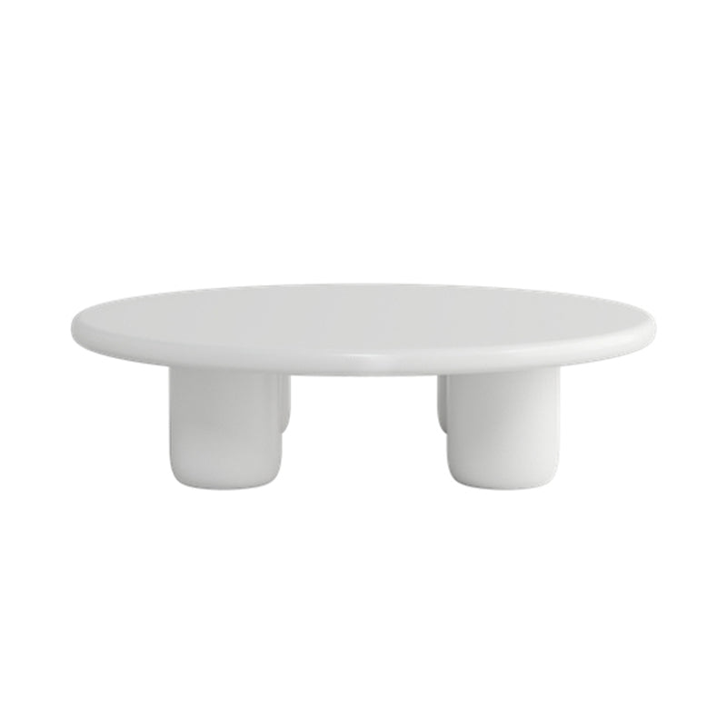 Solid Wood 4 Legs Coffee Table Round Modern Minimalist Coffee Table