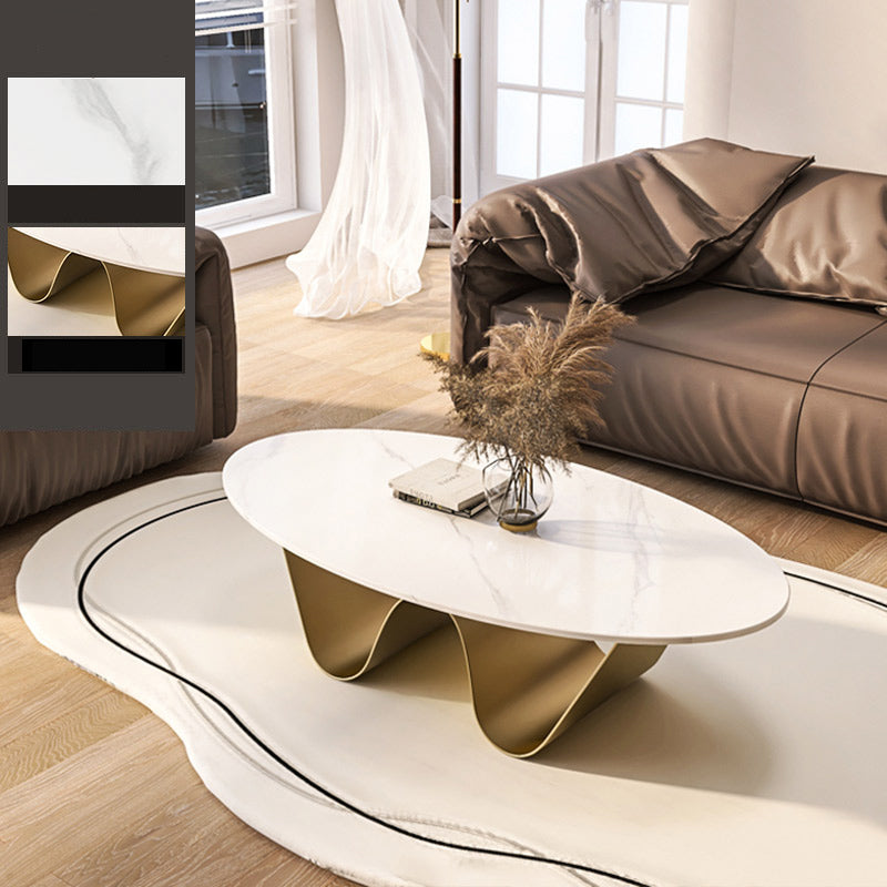 1 Slate Coffee Table Oval Modern Minimalist Coffee Table for Living Room