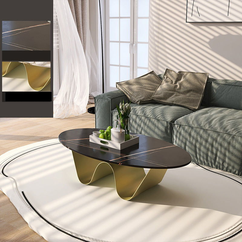 1 Slate Coffee Table Oval Modern Minimalist Coffee Table for Living Room