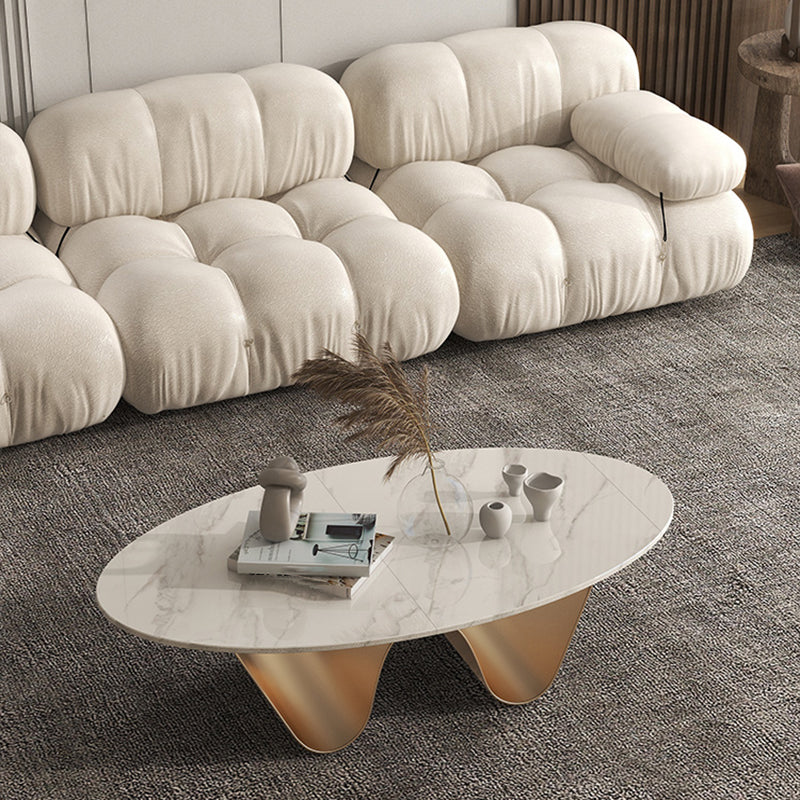 1 Slate Coffee Table Oval Modern Minimalist Coffee Table for Living Room