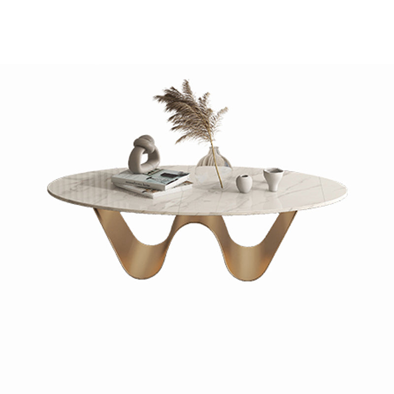 1 Slate Coffee Table Oval Modern Minimalist Coffee Table for Living Room