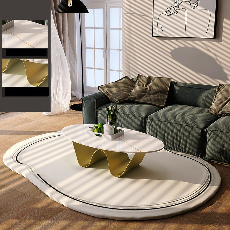 1 Slate Coffee Table Oval Modern Minimalist Coffee Table for Living Room