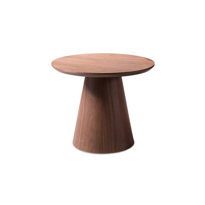 Scandinavian Pedestal Coffee Table Round Wooden Coffee Table Set for Living Room