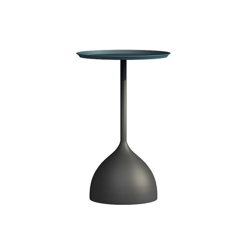21" Tall Mid-Century Metal Round Tray Top Side Table Pedestal End Table