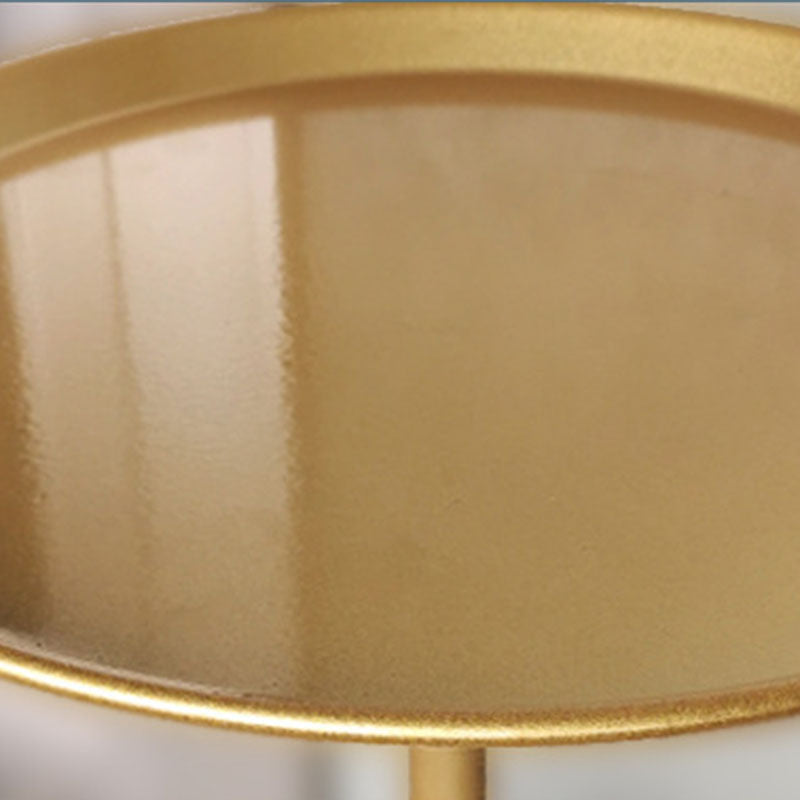 21" Tall Mid-Century Metal Round Tray Top Side Table Pedestal End Table