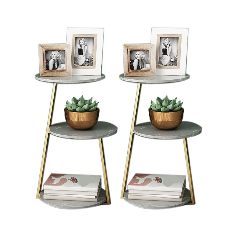 24.4" Tall Scandinavian Style Side End Table Metal Abstract Side Accent Table