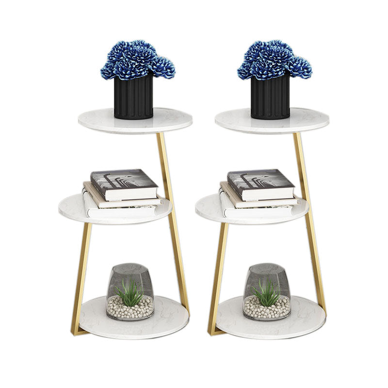 24.4" Tall Scandinavian Style Side End Table Metal Abstract Side Accent Table