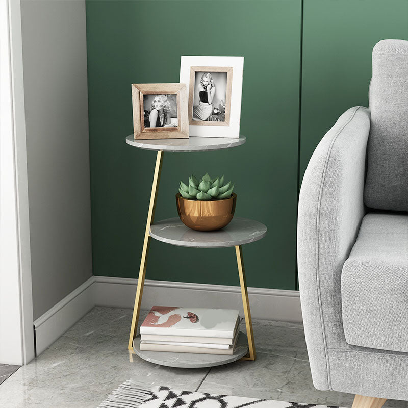 24.4" Tall Scandinavian Style Side End Table Metal Abstract Side Accent Table