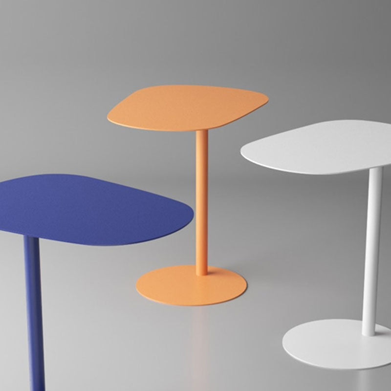 Rectangular Metal Table with Pedestal Base Base Medieval Modern Style Side Table