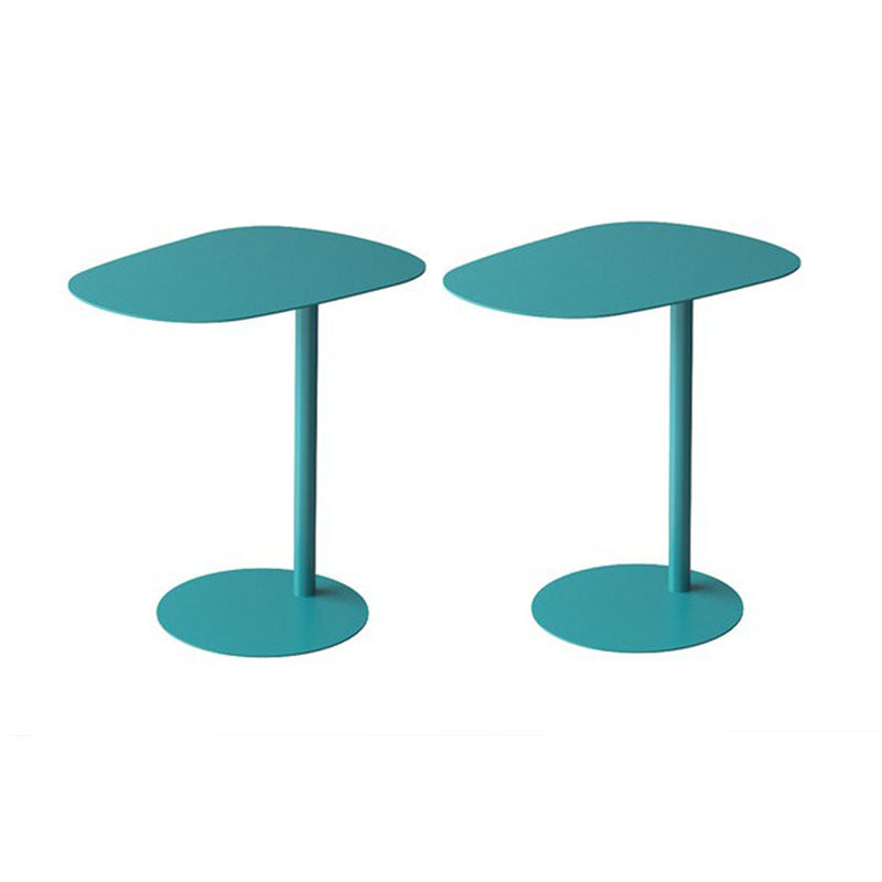 Rectangular Metal Table with Pedestal Base Base Medieval Modern Style Side Table
