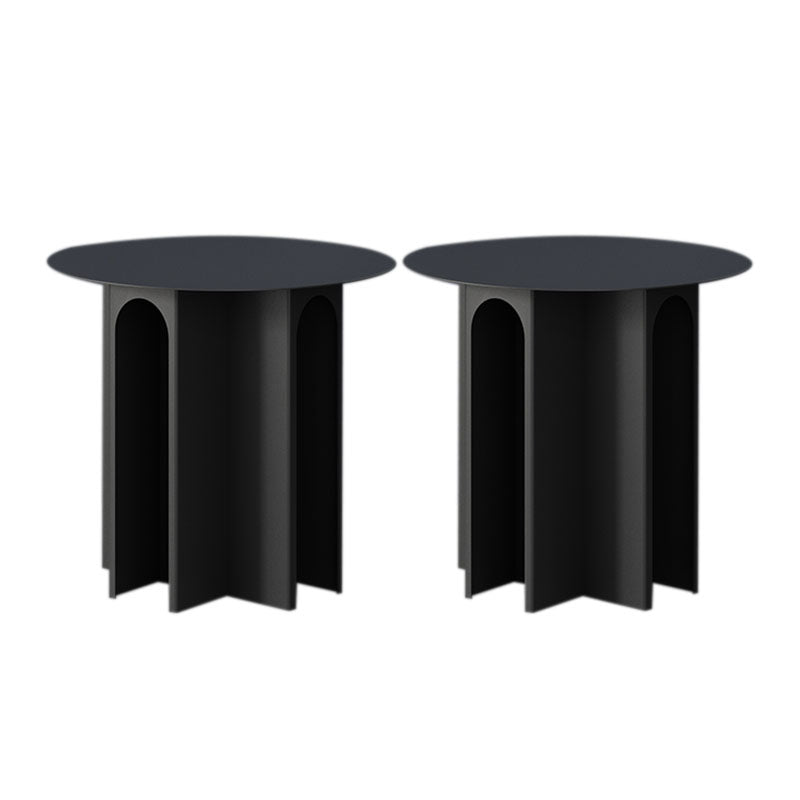 19.6"Tall Mid-Century Metal Round Top Side Table Pedestal End Table