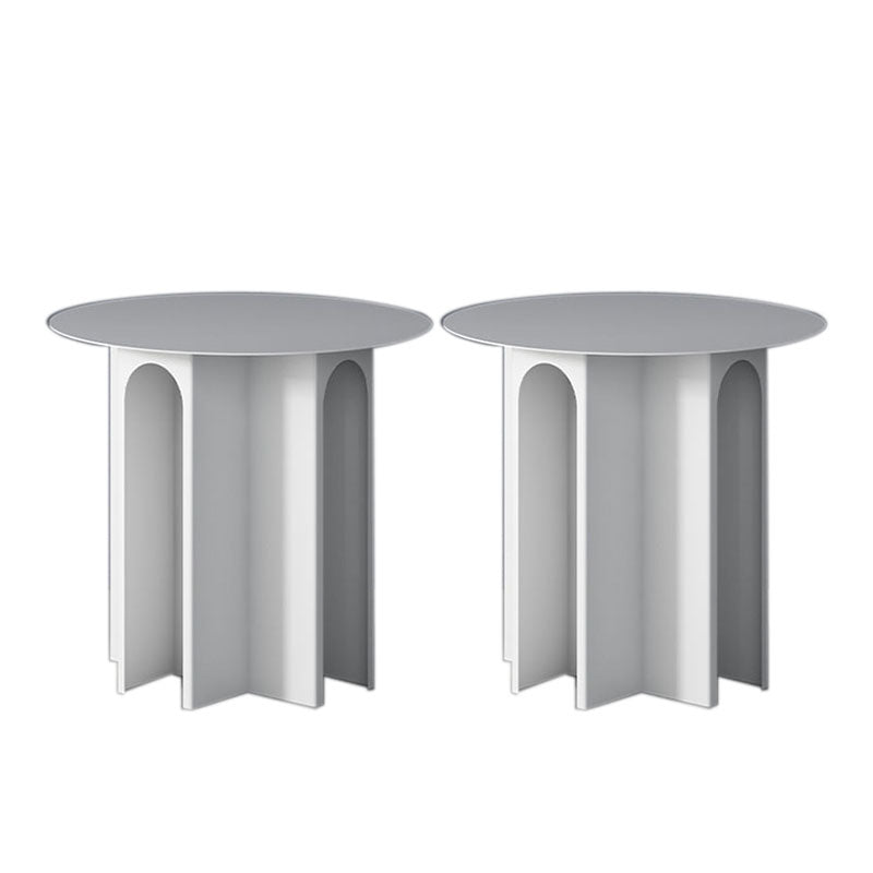 19.6"Tall Mid-Century Metal Round Top Side Table Pedestal End Table