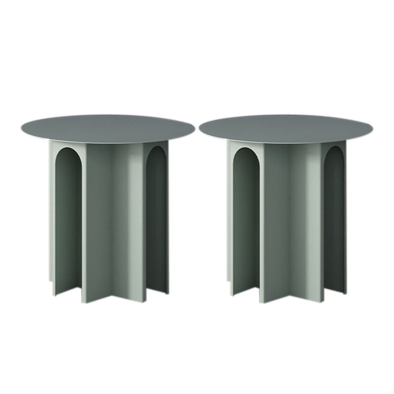 19.6"Tall Mid-Century Metal Round Top Side Table Pedestal End Table