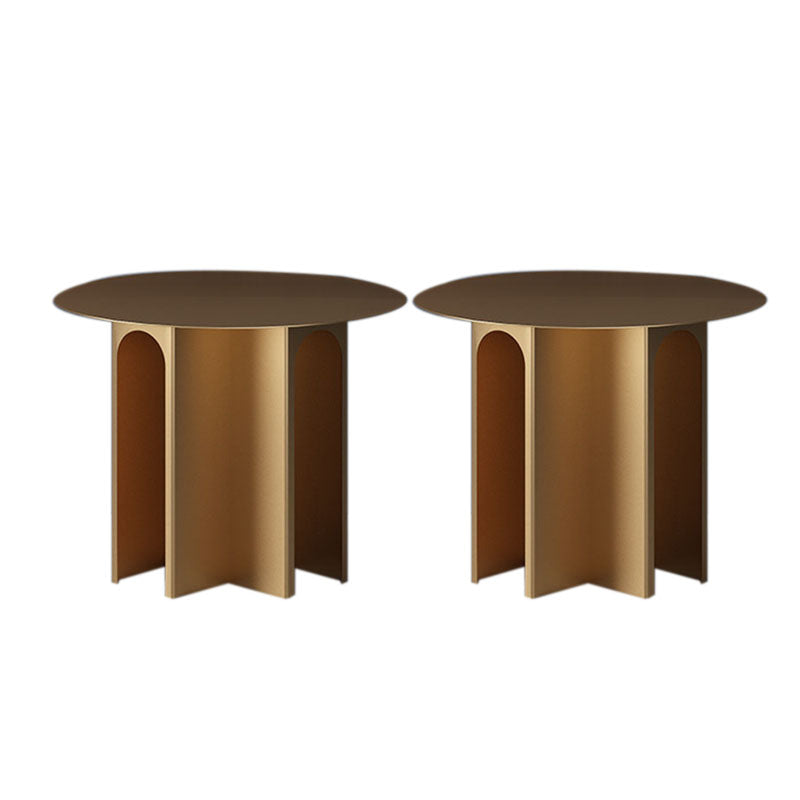19.6"Tall Mid-Century Metal Round Top Side Table Pedestal End Table