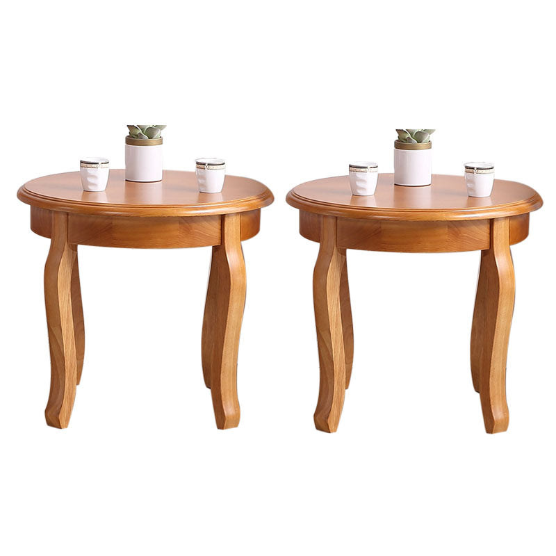 Traditional Wood Round Top Side Table 26.3" Tall 4 Legs End Table