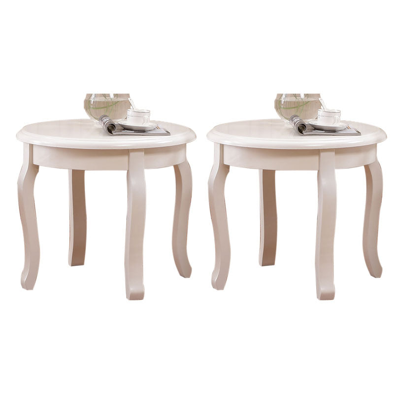 Traditional Wood Round Top Side Table 26.3" Tall 4 Legs End Table