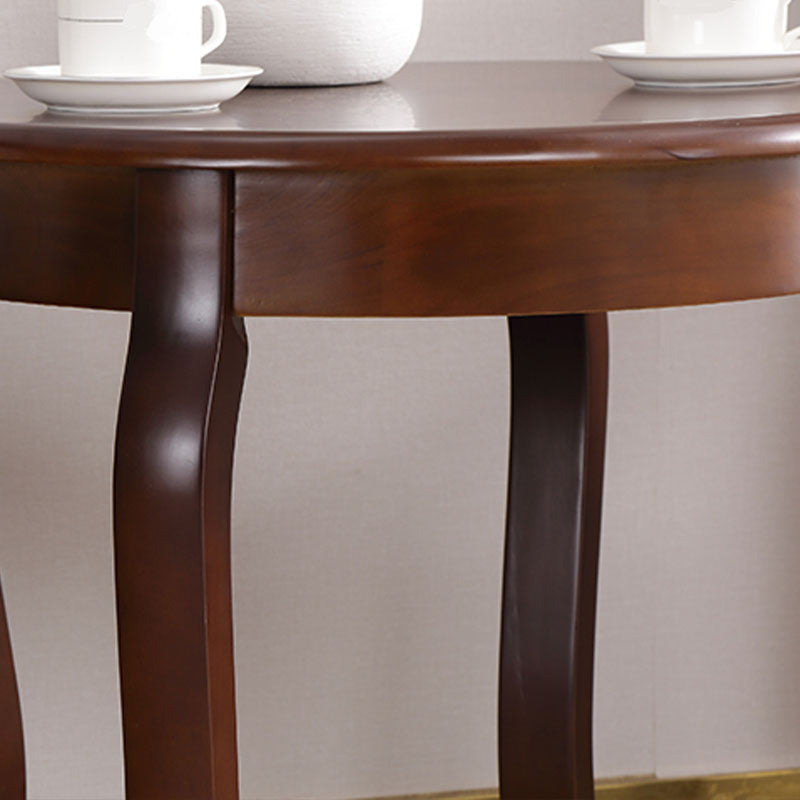 Traditional Wood Round Top Side Table 26.3" Tall 4 Legs End Table