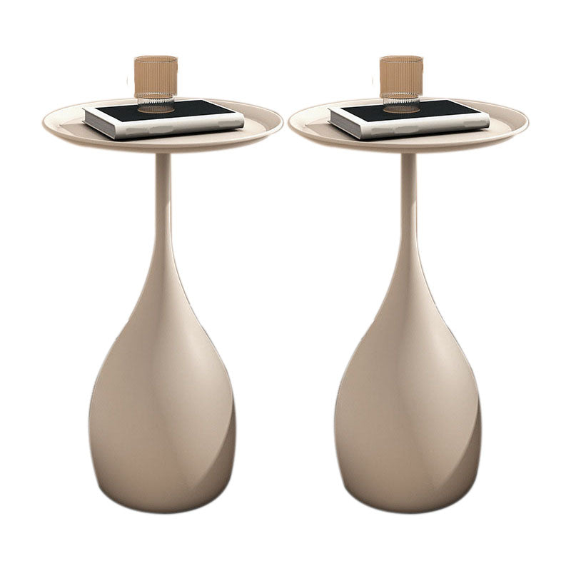 Round Metal Table with Pedestal Base Medieval Modern Style Side Table