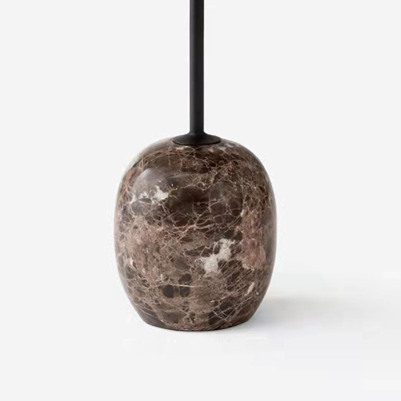 Mid-Century 17.7"/19.6" Metal Round Top Side Table Marble Pedestal End Table