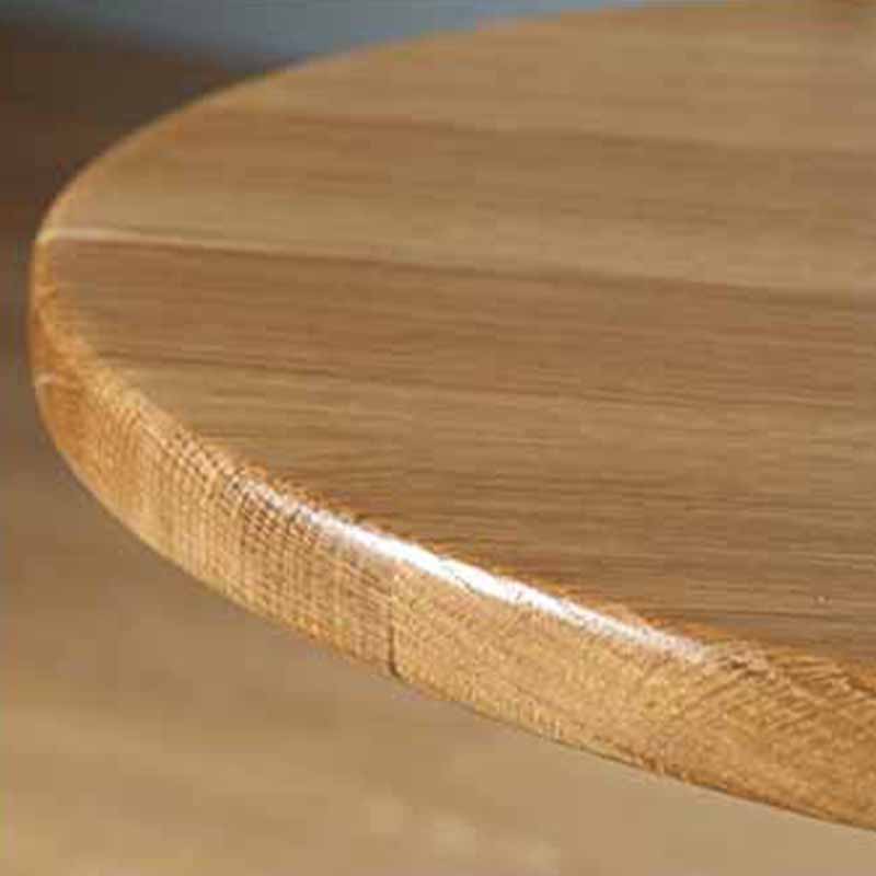 Scandinavian Round Wood Top Side Table Metal Pedestal End Table