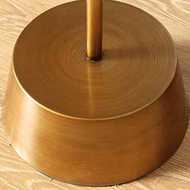 Scandinavian Round Wood Top Side Table Metal Pedestal End Table